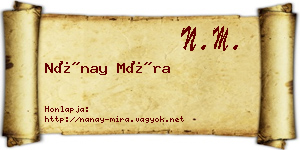 Nánay Míra névjegykártya